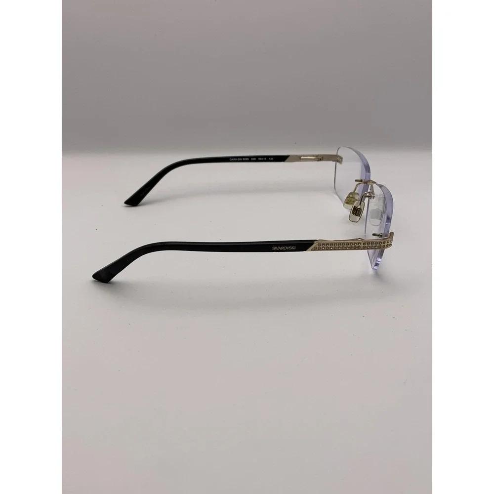 Swarovski Eyeglasses DARA SW 5089 56-14-135 Gold Black Rimless w/Case Frame Only